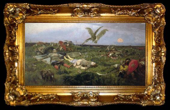 framed  Viktor Vasnetsov The field of Igor Svyatoslavich battle with the Polovtsy,, ta009-2